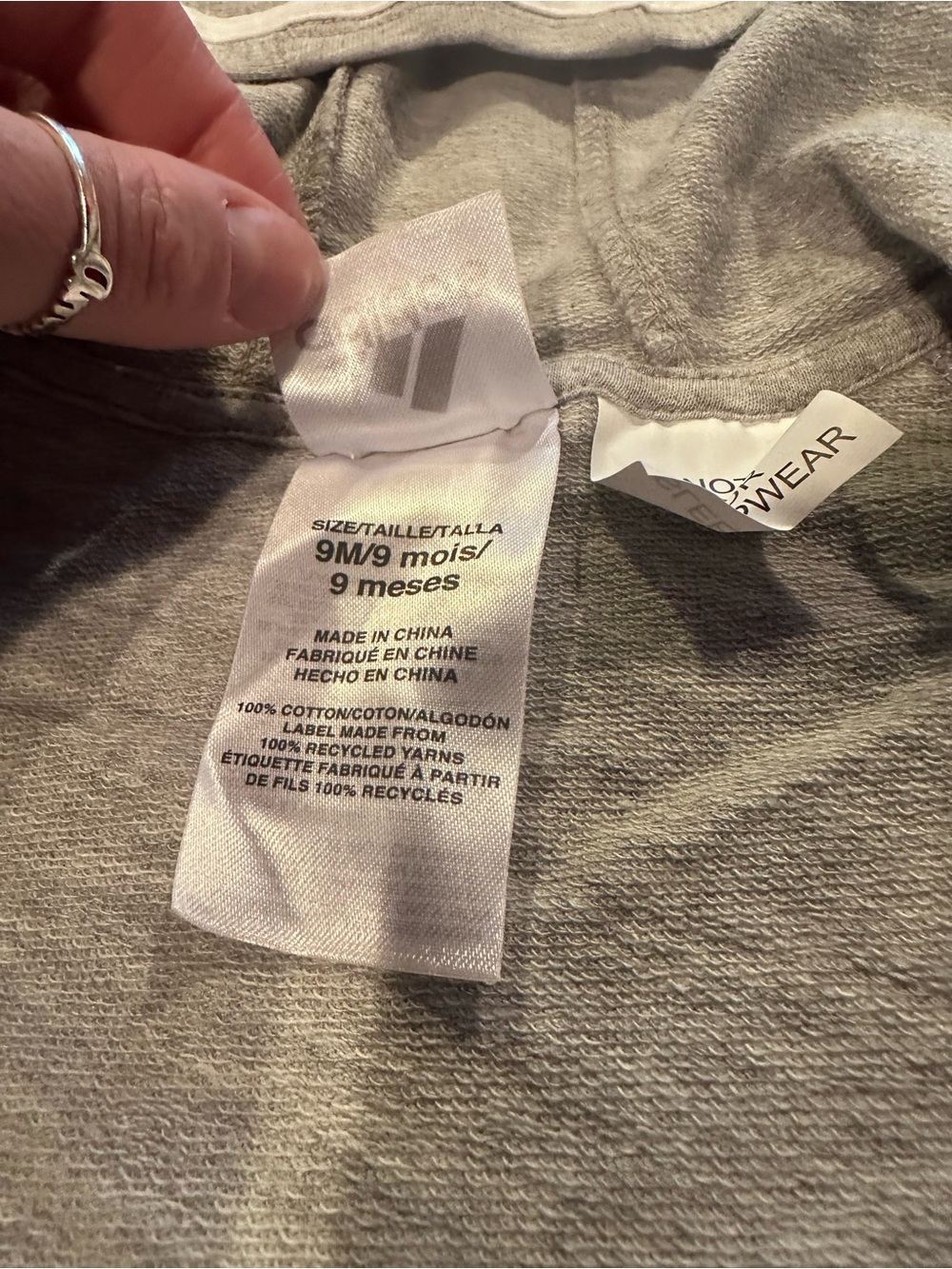 NWT adidas Zip Front Grey Hooded Baby One-Piece Romper Size 9 Months - Picture 10 of 10